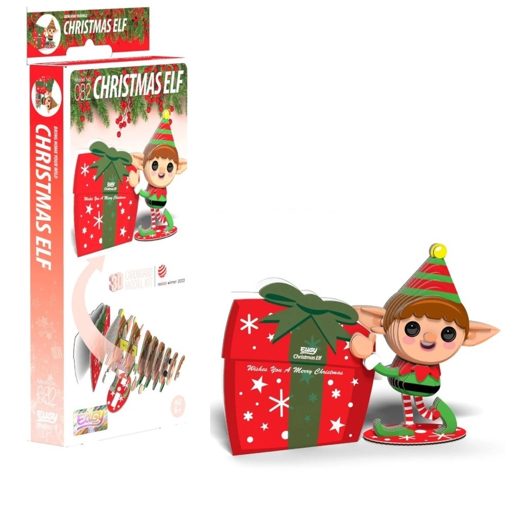 EUGY CHRISTMAS ELF Eco-Friendly 3D cardboard Craft Kit